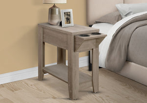 HomeRoots 23" Brown Wood End Table – Stylish Storage Solution with Shelf for Living Room or Bedroom Decor Taupe 333086