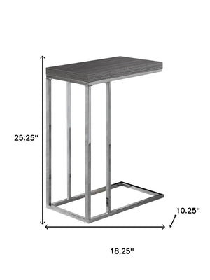 HomeRoots 18.25" Modern Accent Table - Durable Particle Board & Metal Design for Stylish Small Space Solutions Grey 333105