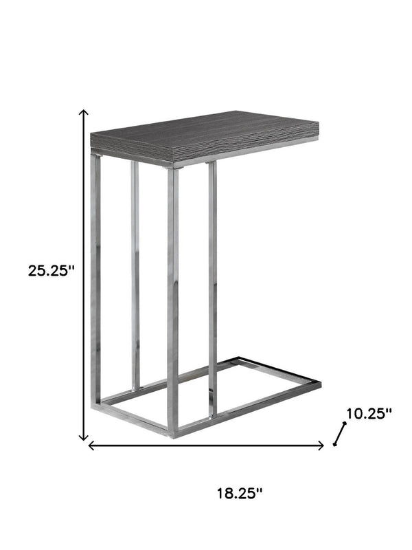 HomeRoots 18.25" Modern Accent Table - Durable Particle Board & Metal Design for Stylish Small Space Solutions Grey 333105