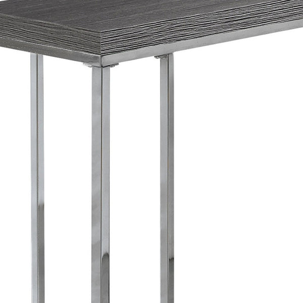 HomeRoots 18.25" Modern Accent Table - Durable Particle Board & Metal Design for Stylish Small Space Solutions Grey 333105