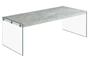 Homeroots 44" Gray  Clear Wood And Glass Coffee Table Grey,Clear  333107
