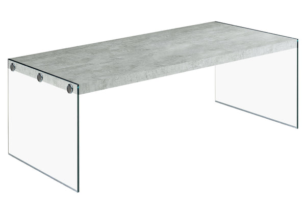 Homeroots 44" Gray  Clear Wood And Glass Coffee Table Grey,Clear  333107