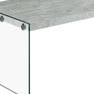 HomeRoots 44" Modern Coffee Table with Gray Wood Top and Sleek Glass Base - Stylish Centerpiece for Any Room Grey,Clear 333107