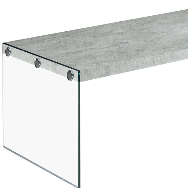 Homeroots 44" Gray  Clear Wood And Glass Coffee Table Grey,Clear  333107