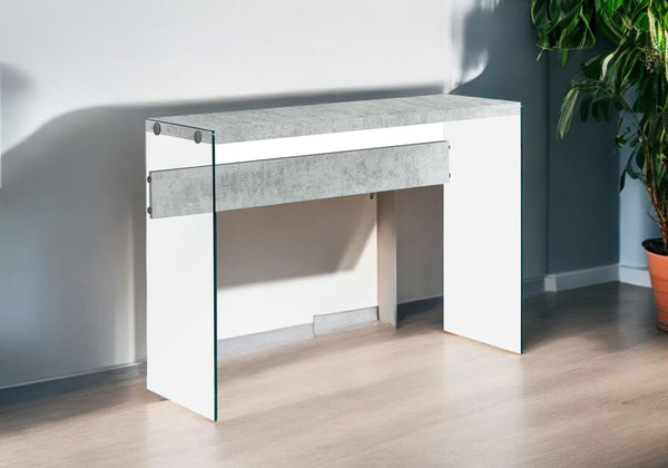 Homeroots 44" Gray And Clear Solid Console Table Grey,Clear  333109
