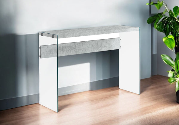 Homeroots 44" Gray And Clear Solid Console Table Grey,Clear  333109