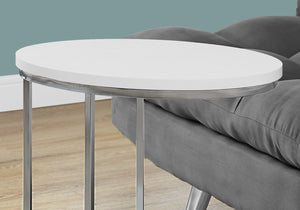 Homeroots 18.5" X 12" X 25" White Particle Board Metal Accent Table White  333122