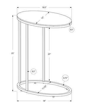 Homeroots 18.5" X 12" X 25" White Particle Board Metal Accent Table White  333122