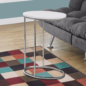 Homeroots 18.5" X 12" X 25" White Particle Board Metal Accent Table White  333122
