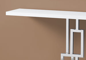 HomeRoots 47" White Console Table with Lower Shelf - Modern, Durable Design for Entryway, Living Room, Office 333134