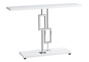 HomeRoots 47" White Console Table with Lower Shelf - Modern, Durable Design for Entryway, Living Room, Office 333134