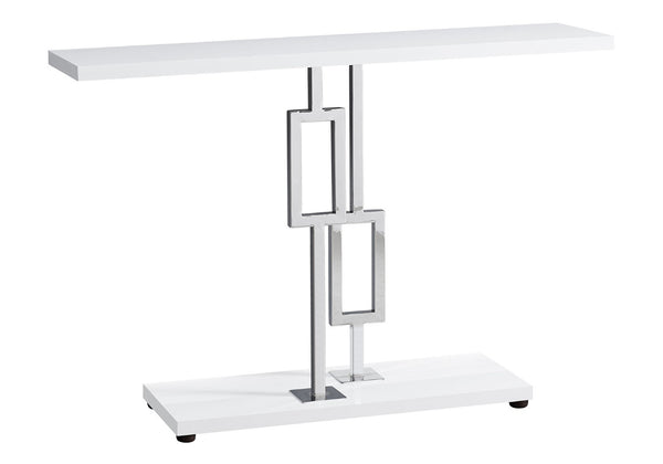 HomeRoots 47" White Console Table with Lower Shelf - Modern, Durable Design for Entryway, Living Room, Office 333134