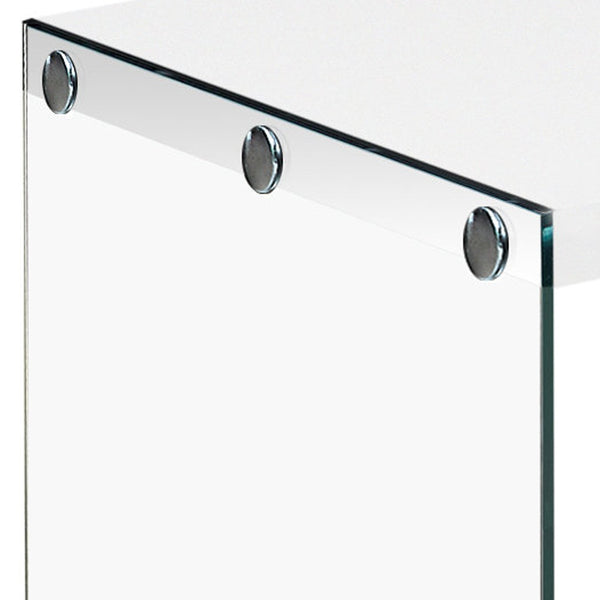 Homeroots 44" White And Clear Wood And Glass Coffee Table White,Clear  333146