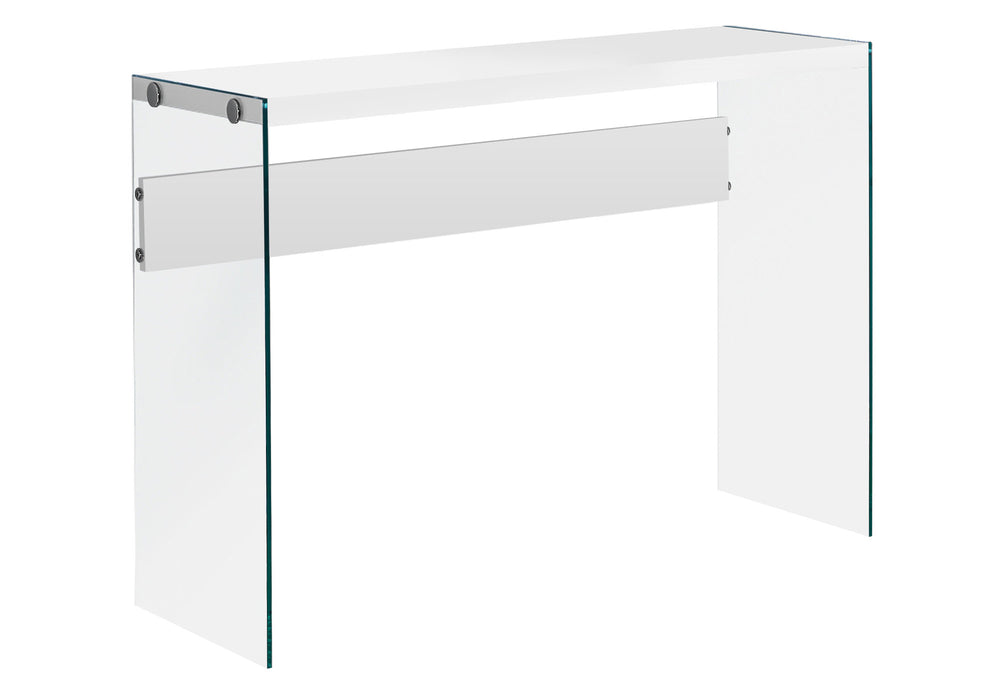Homeroots 44" White And Clear Solid Console Table White,Clear  333148