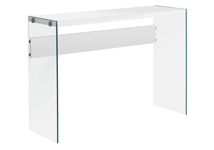 Homeroots 44" White And Clear Solid Console Table White,Clear  333148