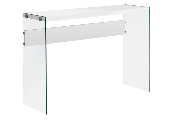Homeroots 44" White And Clear Solid Console Table White,Clear  333148