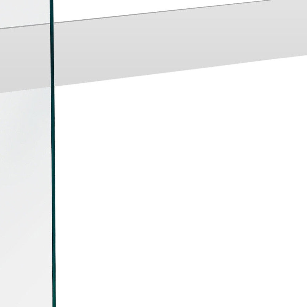 Homeroots 44" White And Clear Solid Console Table White,Clear  333148