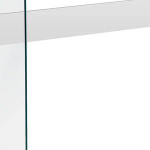 Homeroots 44" White And Clear Solid Console Table White,Clear  333148