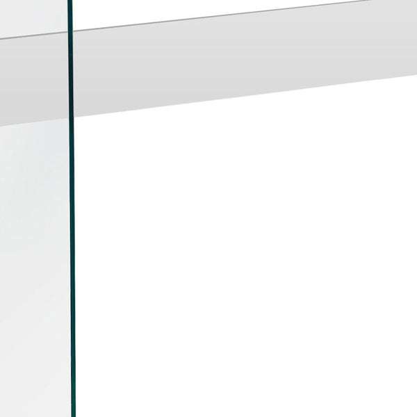 Homeroots 44" White And Clear Solid Console Table White,Clear  333148