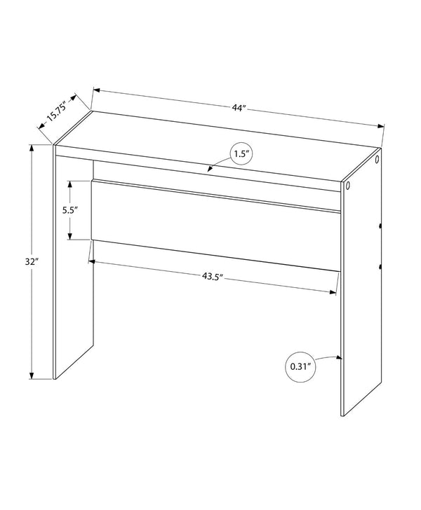 HomeRoots 44" Sleek Console Table with Durable Wood Top and Stylish Glass Base for Modern Living Spaces White,Clear 333148