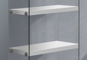 HomeRoots 59" Modern Glass Four-Tier Etagere Bookcase for Stylish Storage and Display in Any Room White,Clear 333149