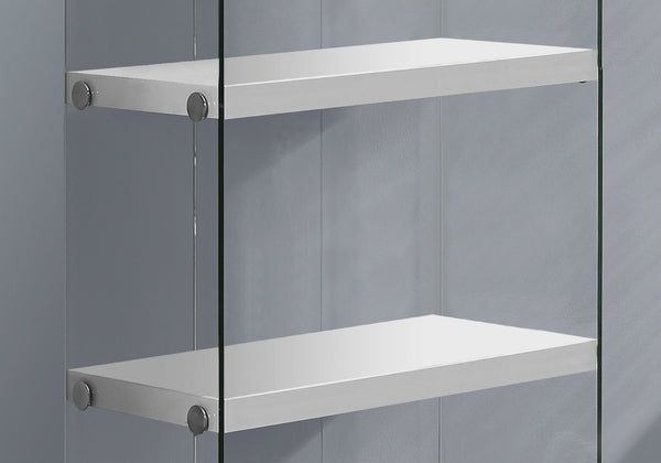 HomeRoots 59" Modern Glass Four-Tier Etagere Bookcase for Stylish Storage and Display in Any Room White,Clear 333149