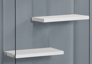 HomeRoots 59" Modern Four-Tier Etagere Bookcase with Sleek Lacquer Shelves and Glass Panels for Stylish Display White,Clear 333150
