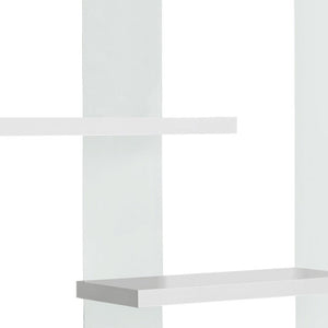 HomeRoots 59" Modern Four-Tier Etagere Bookcase with Sleek Lacquer Shelves and Glass Panels for Stylish Display White,Clear 333150