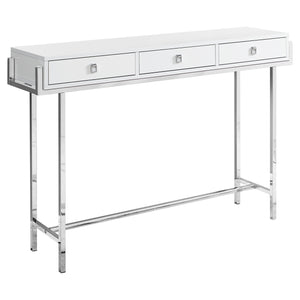 Homeroots 48" White And Silver Console Table And Drawers White  333154