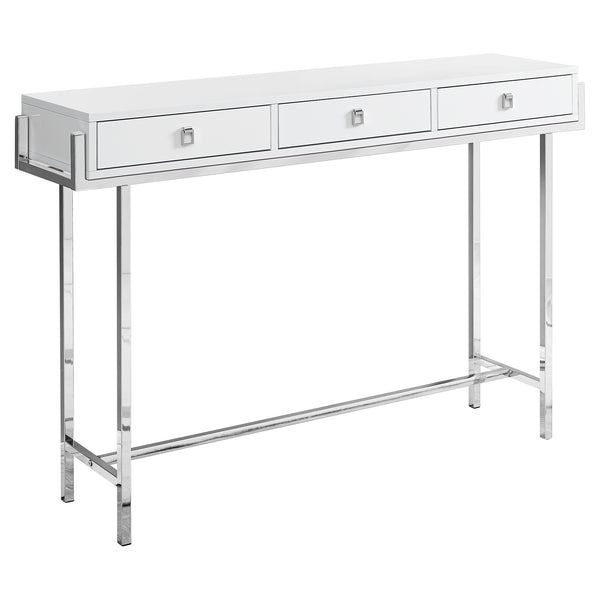 Homeroots 48" White And Silver Console Table And Drawers White  333154
