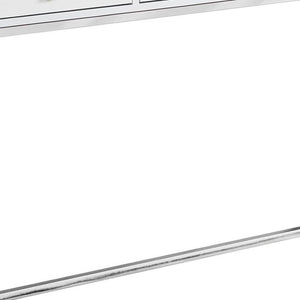HomeRoots 48" Console Table with Sleek Silver Base and Three Drawers for Stylish Storage and Display Solutions White 333154