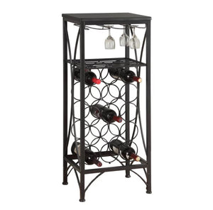 Homeroots 41" Black Stainless Steel Wine Rack  Stainless Steel 333167