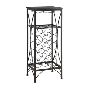 HomeRoots 41" Black Stainless Steel Wine Rack - Elegant Modern Design for Stylish Storage & Organization 333167