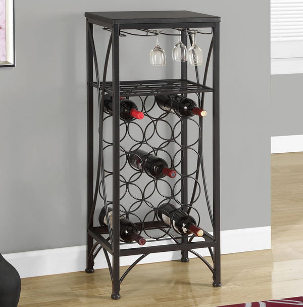 Homeroots 41" Black Stainless Steel Wine Rack  Stainless Steel 333167