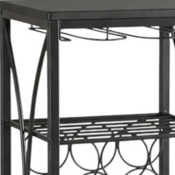 HomeRoots 41" Black Stainless Steel Wine Rack - Elegant Modern Design for Stylish Storage & Organization 333167