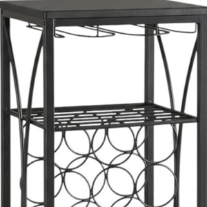 HomeRoots 41" Black Stainless Steel Wine Rack - Elegant Modern Design for Stylish Storage & Organization 333167