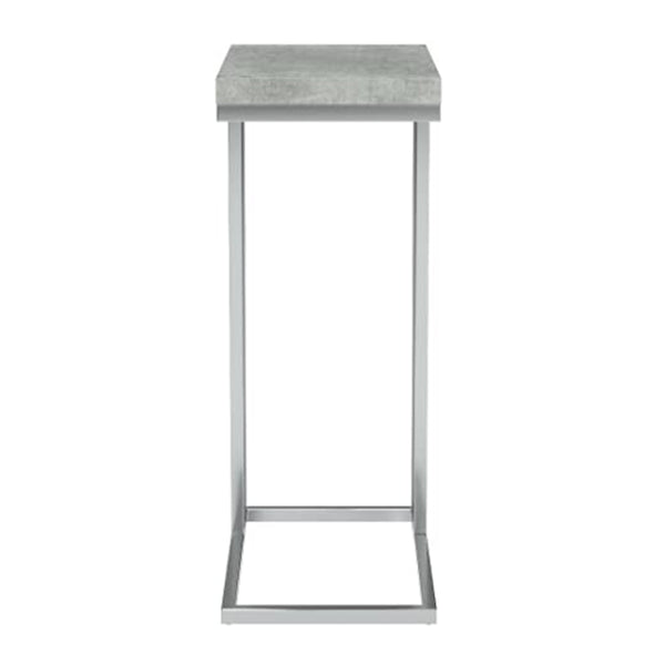 Homeroots 18.25" X 10.25" X 25.25" Grey Particle Board Metal  Accent Table Grey  333169