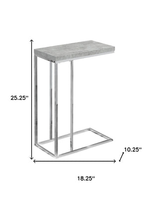 HomeRoots 18.25" Modern Accent Table - Durable Particle Board & Metal Design for Stylish Small Space Solutions Grey 333169