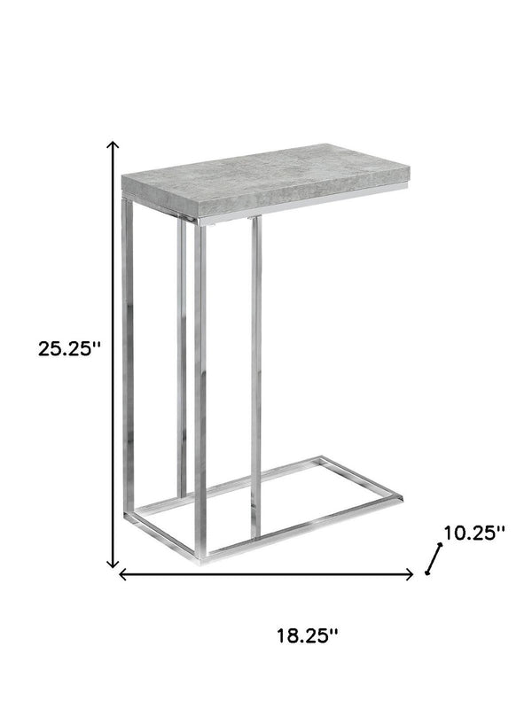HomeRoots 18.25" Modern Accent Table - Durable Particle Board & Metal Design for Stylish Small Space Solutions Grey 333169