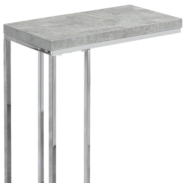 HomeRoots 18.25" Modern Accent Table - Durable Particle Board & Metal Design for Stylish Small Space Solutions Grey 333169