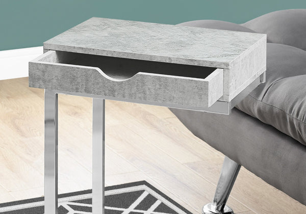 HomeRoots 10.25" Elegant Accent Table with Stylish Drawer, Durable Design for Compact Spaces & Versatile Use Grey 333170