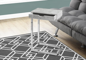 HomeRoots 10.25" Elegant Accent Table with Stylish Drawer, Durable Design for Compact Spaces & Versatile Use Grey 333170