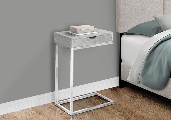 HomeRoots 10.25" Elegant Accent Table with Stylish Drawer, Durable Design for Compact Spaces & Versatile Use Grey 333170