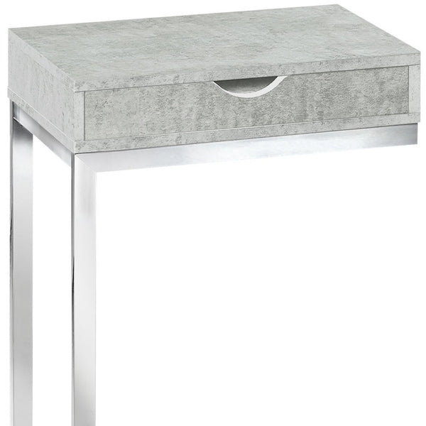 HomeRoots 10.25" Elegant Accent Table with Stylish Drawer, Durable Design for Compact Spaces & Versatile Use Grey 333170