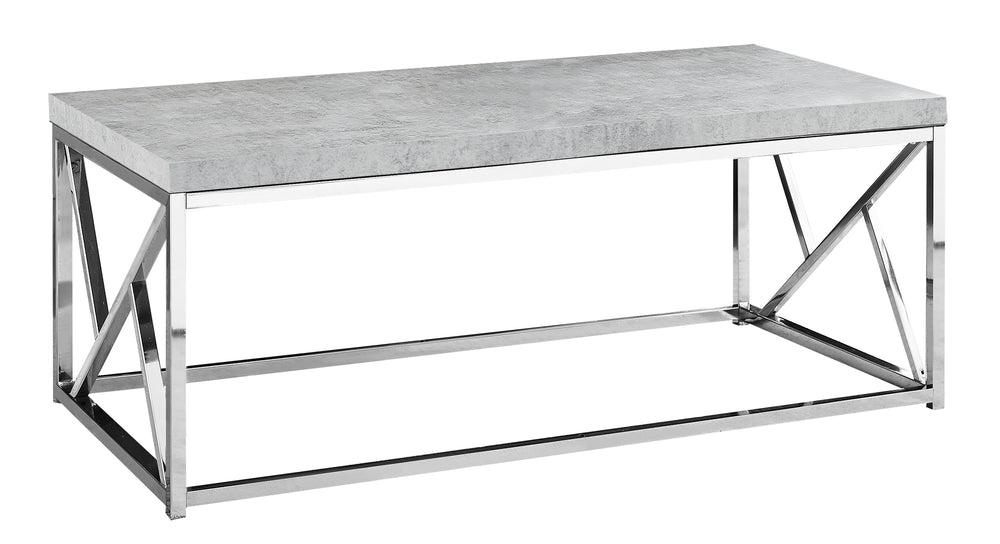 Homeroots 47" Gray And Silver Iron Coffee Table   333172