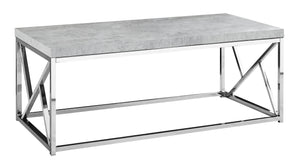 Homeroots 47" Gray And Silver Iron Coffee Table   333172