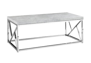 HomeRoots 47" Gray and Silver Iron Coffee Table - Modern Rectangular Design for Living Rooms & Offices 333172