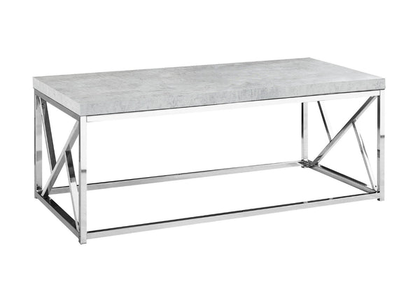 HomeRoots 47" Gray and Silver Iron Coffee Table - Modern Rectangular Design for Living Rooms & Offices 333172