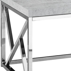 HomeRoots 47" Gray and Silver Iron Coffee Table - Modern Rectangular Design for Living Rooms & Offices 333172
