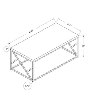 HomeRoots 47" Gray and Silver Iron Coffee Table - Modern Rectangular Design for Living Rooms & Offices 333172